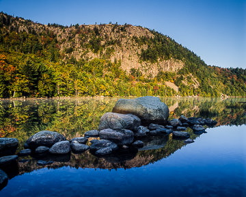 AM-LA-013 Morning Reflections At Echo Lake, Acadia National Park, Maine
