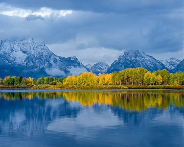 LE-AM-LA-013 Autumn Colors Reflection At Jackson Lake, Grand Teton National Park, Wyoming